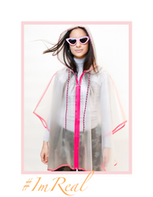 Load image into Gallery viewer, pink neon you see me neon you don&#39;t rain poncho