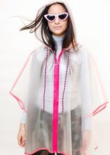 Load image into Gallery viewer, pink neon you see me neon you don&#39;t rain poncho